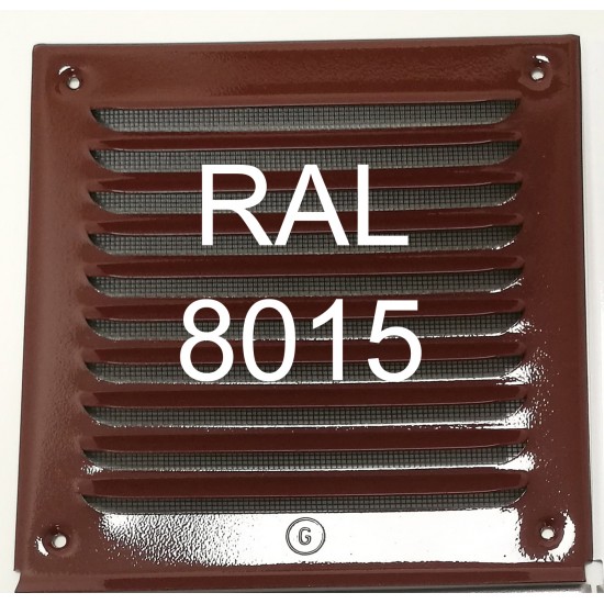 MARKO Alu szellőzőrács műanyag rovarhálóval SHM-RAL8015 barna 180×180 mm